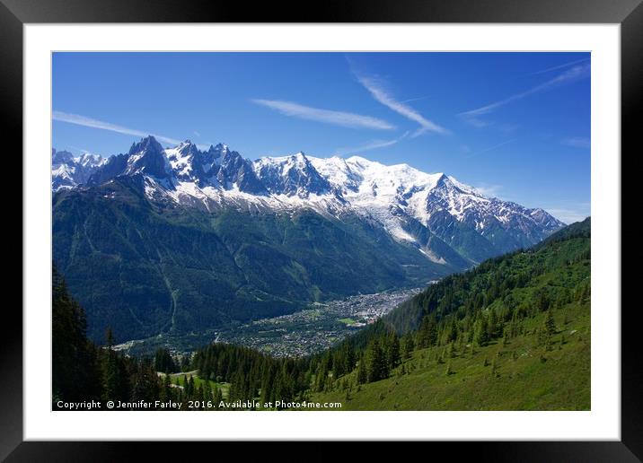 Mont Blanc and the Chamonix Valley Framed Mounted Print by Jennifer Farley