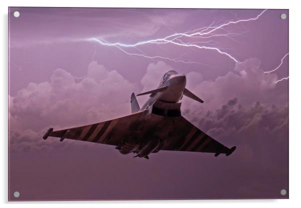 Eurofighter in a Storm Acrylic by Roger Green
