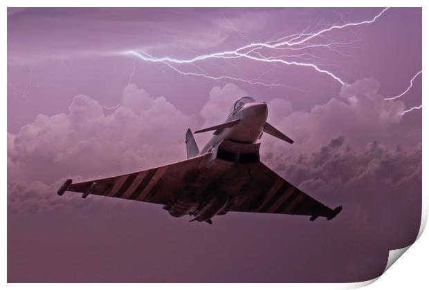 Eurofighter in a Storm Print by Roger Green