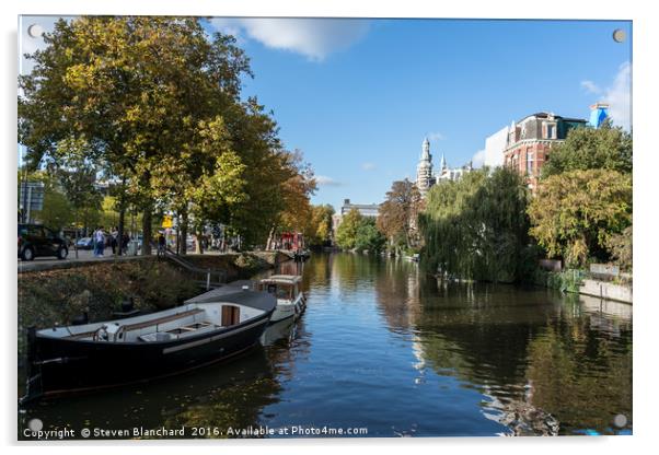 Amsterdam canal  Acrylic by Steven Blanchard