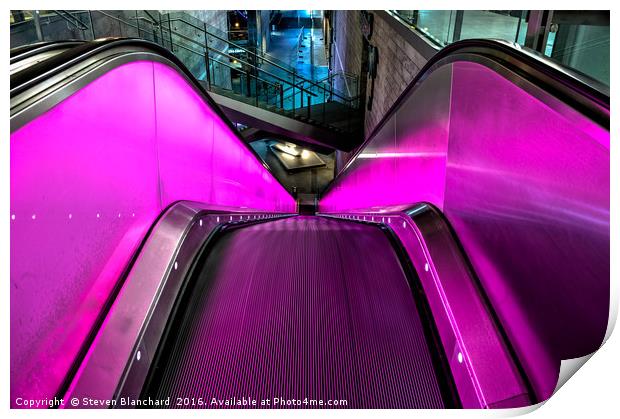 Scary escalator Print by Steven Blanchard