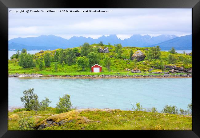 Nordland Scenery Framed Print by Gisela Scheffbuch