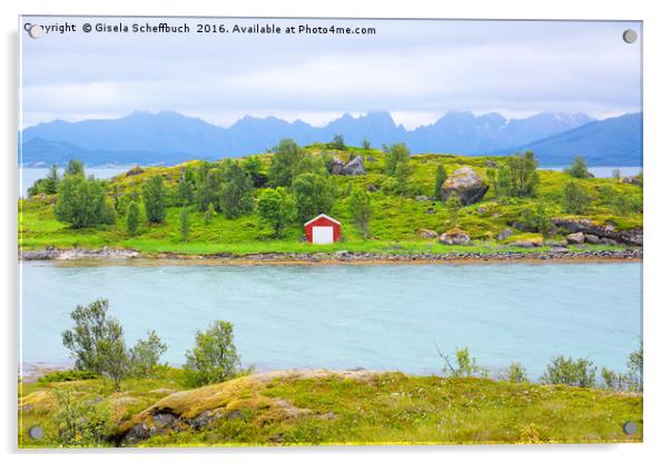 Nordland Scenery Acrylic by Gisela Scheffbuch