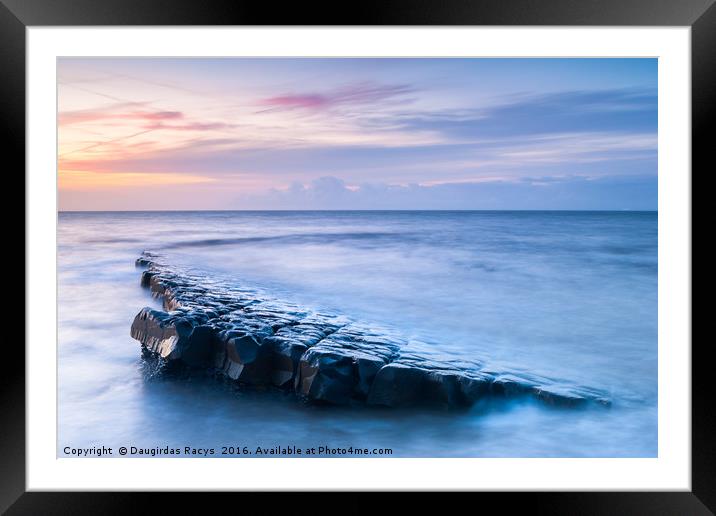 The Rock, Kilve Beach Framed Mounted Print by Daugirdas Racys