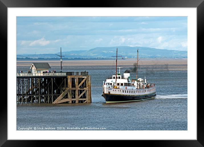 MV Balmoral approaching Penarth Pier South Wales Framed Mounted Print by Nick Jenkins
