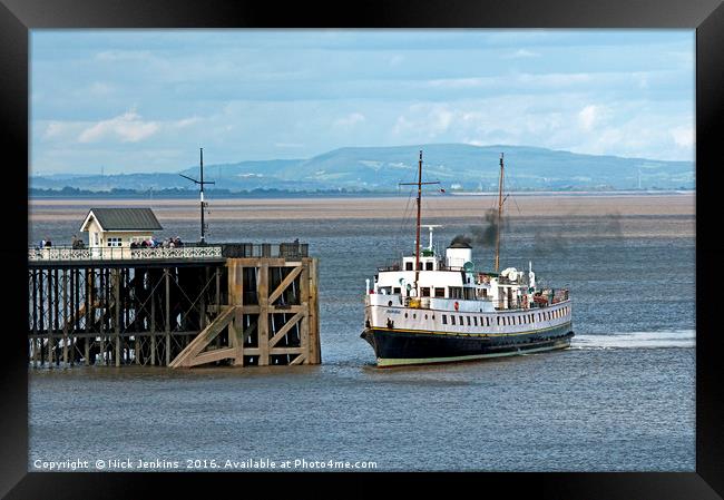 MV Balmoral approaching Penarth Pier South Wales Framed Print by Nick Jenkins