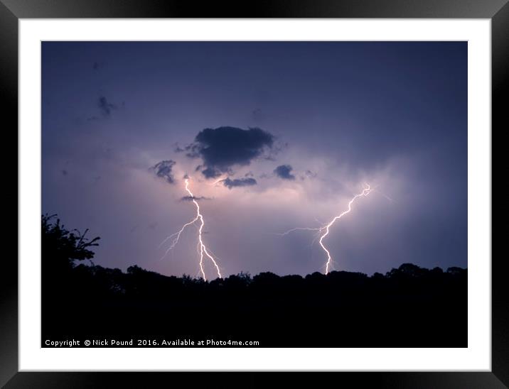 Lightning Framed Mounted Print by Nick Pound