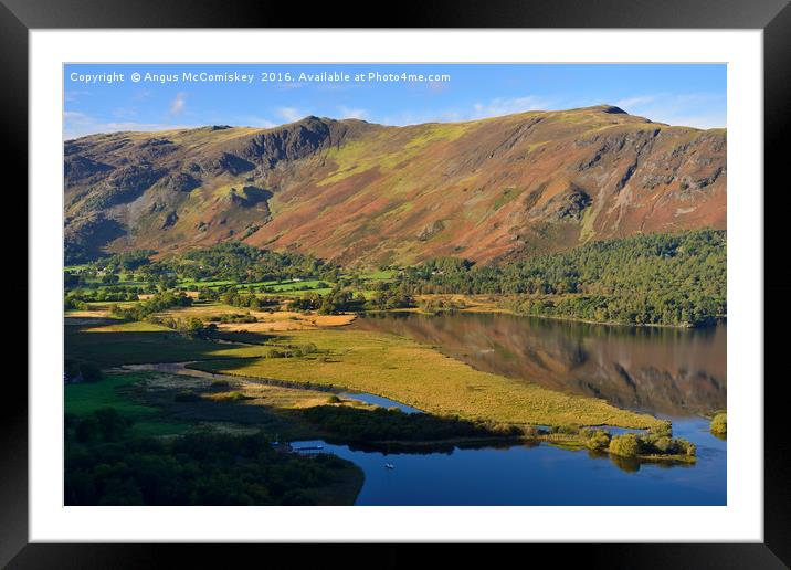 View looking south over Derwent Water Framed Mounted Print by Angus McComiskey