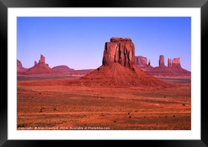 Monument Valley, Arizona Framed Mounted Print by Alan Crawford