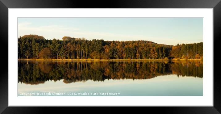 Turton and Entwistle reservoir autumn reflections Framed Mounted Print by Joseph Clemson