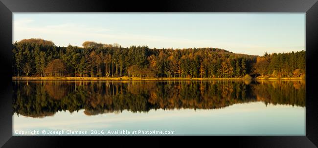 Turton and Entwistle reservoir autumn reflections Framed Print by Joseph Clemson