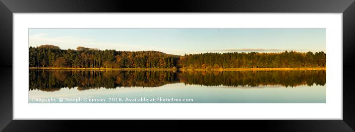Turton and Entwistle reservoir autumn reflections  Framed Mounted Print by Joseph Clemson