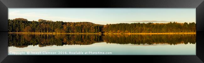 Turton and Entwistle reservoir autumn reflections  Framed Print by Joseph Clemson