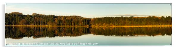 Turton and Entwistle reservoir autumn reflections  Acrylic by Joseph Clemson