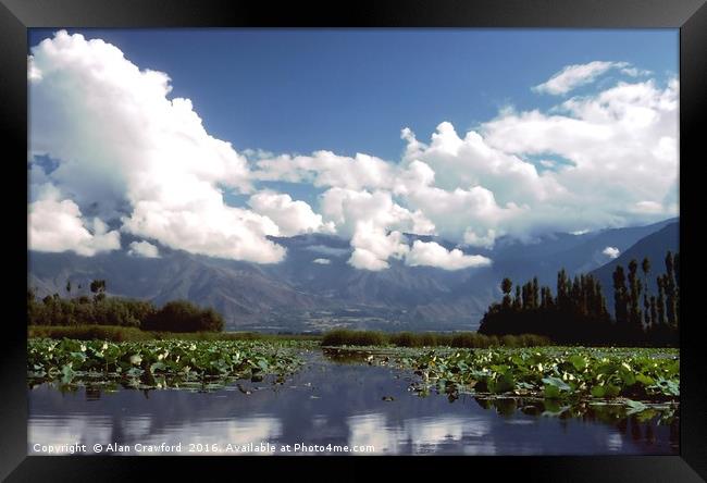 Nagin Lake, Kashmir Framed Print by Alan Crawford
