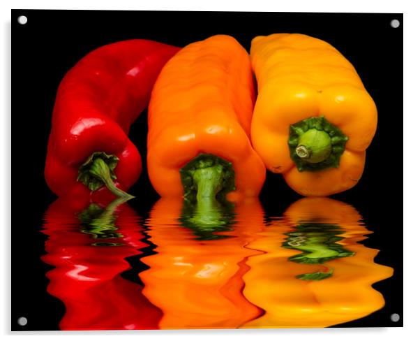 Peppers Red Yellow Orange Acrylic by David French