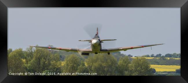 Head on Spitfire Framed Print by Tom Dolezal