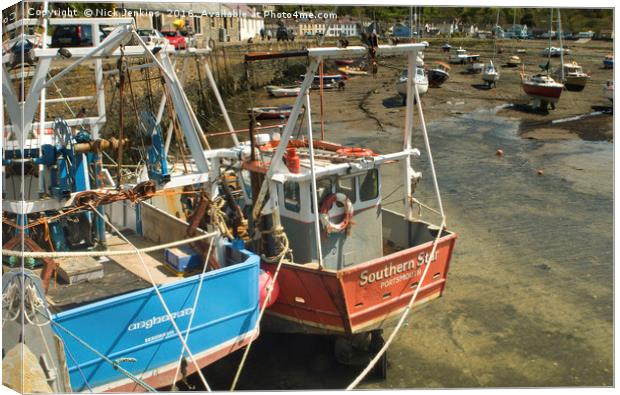 Fishing Boats moored Lower Fishguard Pembrokeshire Canvas Print by Nick Jenkins