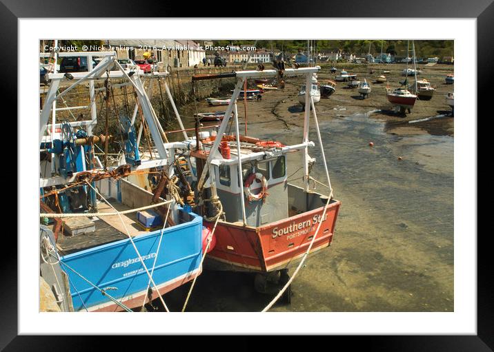Fishing Boats moored Lower Fishguard Pembrokeshire Framed Mounted Print by Nick Jenkins