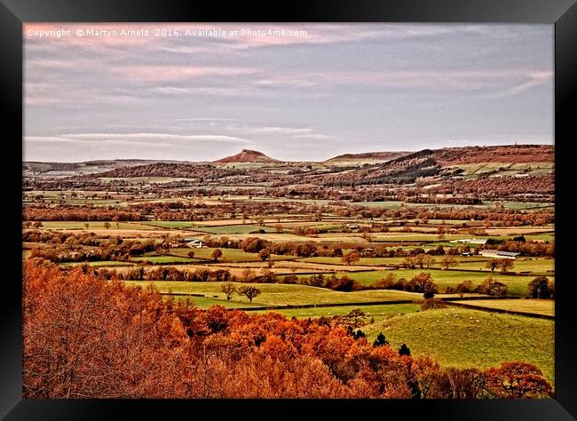 Roseberry Topping and Yorkshire Landscape Framed Print by Martyn Arnold