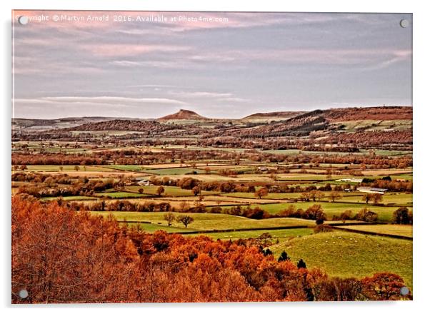 Roseberry Topping and Yorkshire Landscape Acrylic by Martyn Arnold