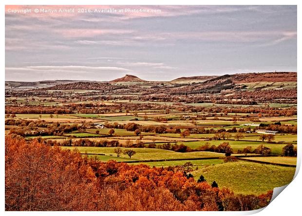 Roseberry Topping and Yorkshire Landscape Print by Martyn Arnold