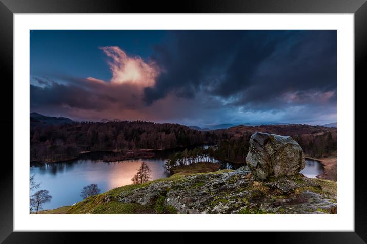 Tarn Hows Memorial Stone Framed Mounted Print by Paul Andrews