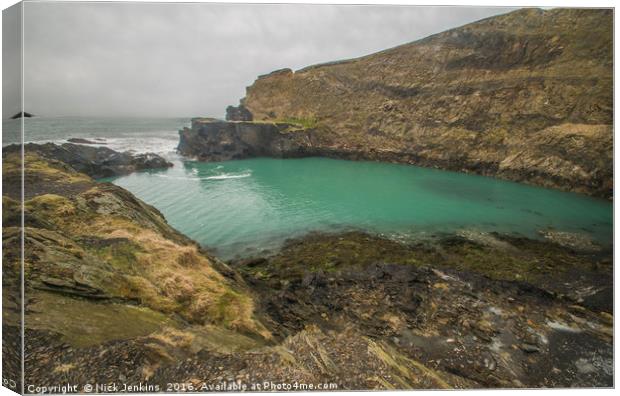 The Blue Lagoon at Abereiddy Canvas Print by Nick Jenkins
