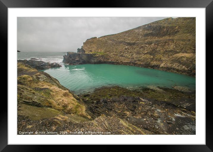 The Blue Lagoon at Abereiddy Framed Mounted Print by Nick Jenkins