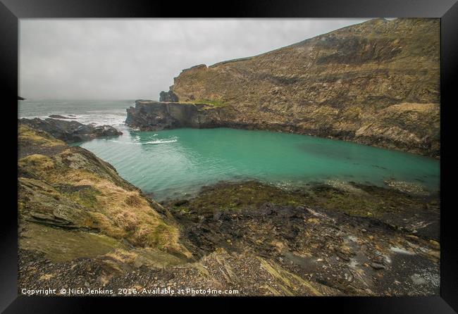 The Blue Lagoon at Abereiddy Framed Print by Nick Jenkins