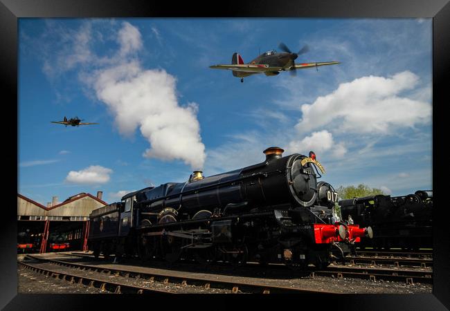 Hurricanes beating up a goods yard Framed Print by Oxon Images