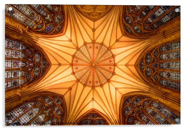 York Minster - Chapter House Acrylic by Martin Williams