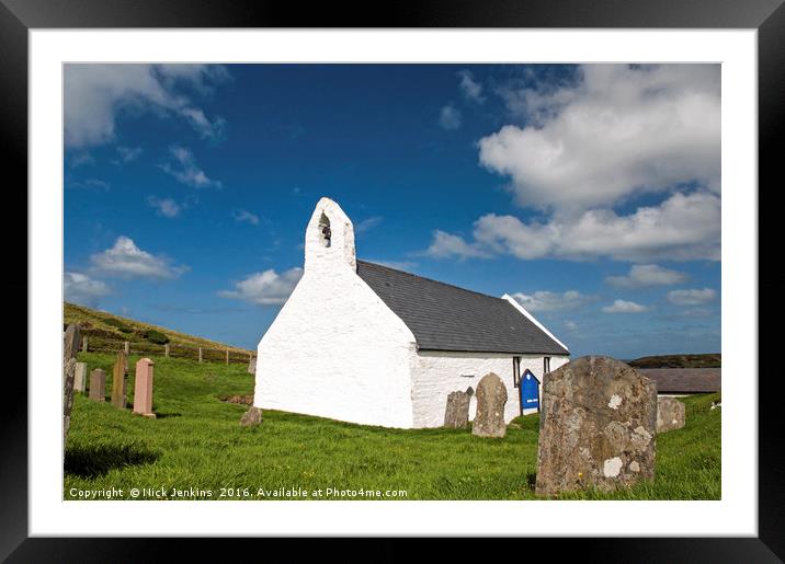 Mwnt Church in Ceredigion Framed Mounted Print by Nick Jenkins