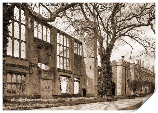Sudeley Castle in sepia Print by Kevin White