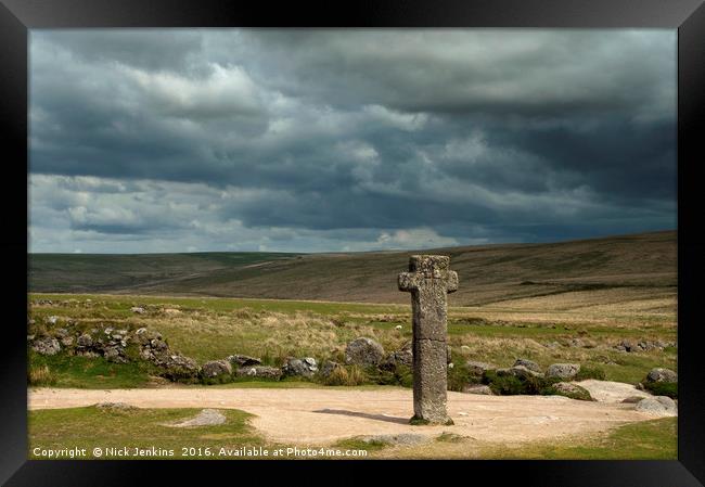 Nun's Cross on Dartmoor very near to Princetown Framed Print by Nick Jenkins