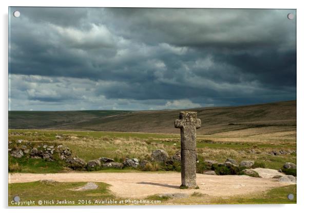 Nun's Cross on Dartmoor very near to Princetown Acrylic by Nick Jenkins