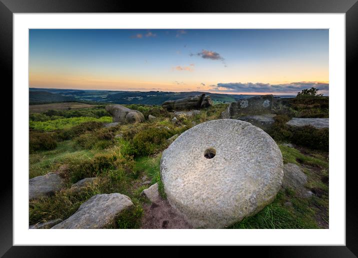 Peak District millstone  Framed Mounted Print by chris smith