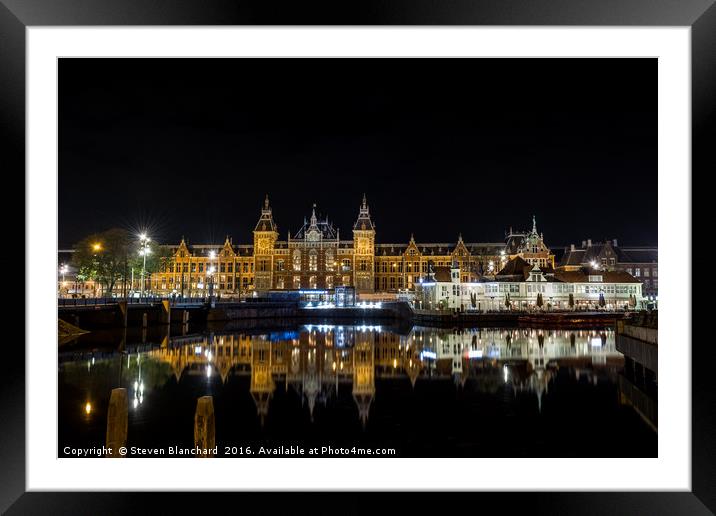 Amsterdam central train station  Framed Mounted Print by Steven Blanchard