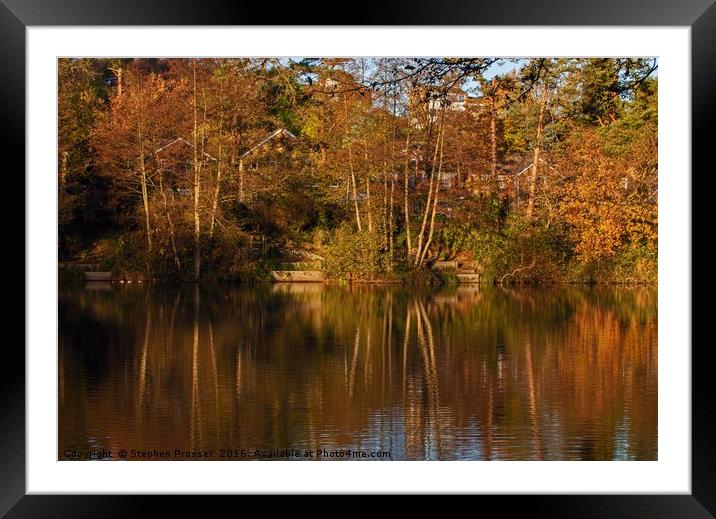 Peace and tranquility by the lake Framed Mounted Print by Stephen Prosser
