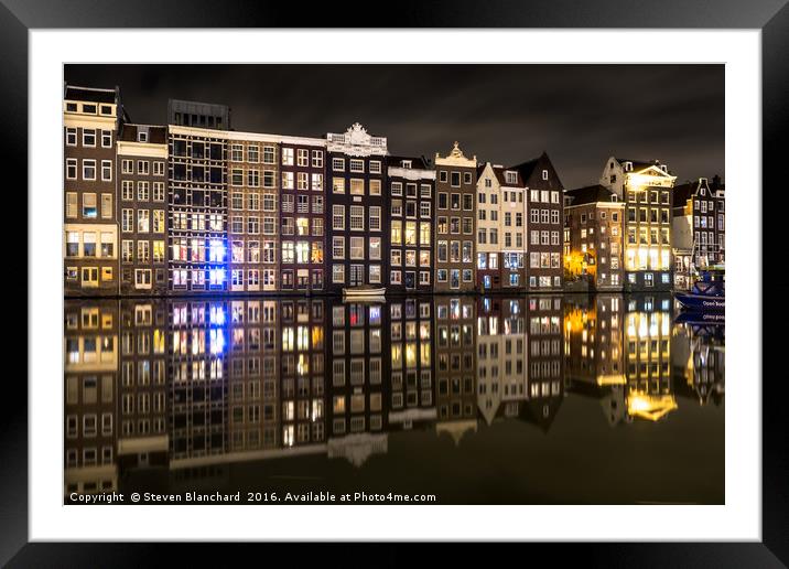 Amsterdam boat station  Framed Mounted Print by Steven Blanchard