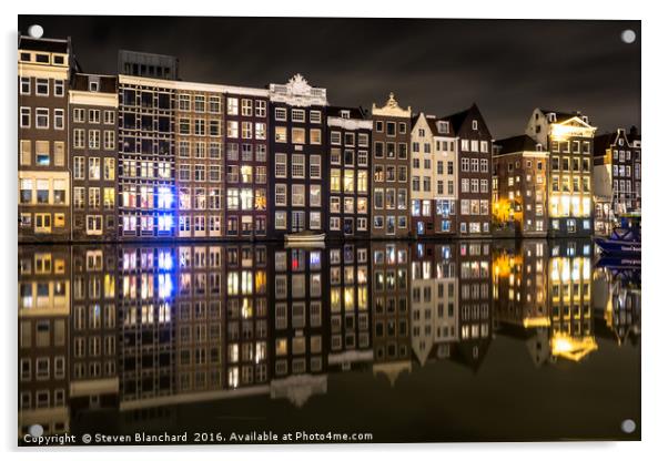 Amsterdam boat station  Acrylic by Steven Blanchard