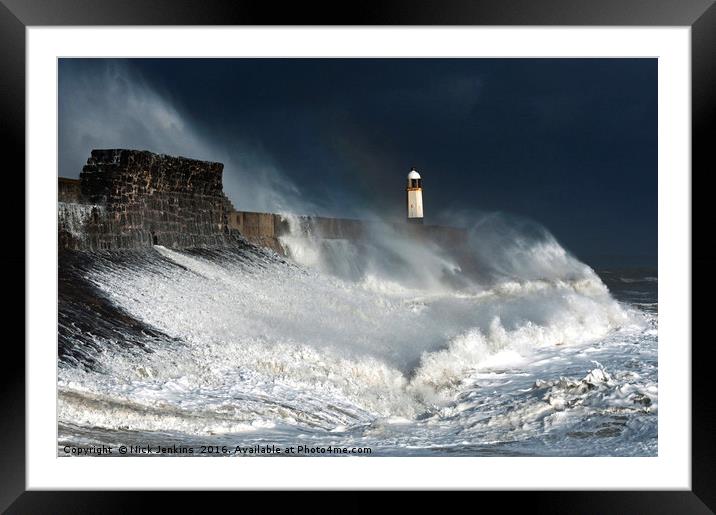 Stormy Seas at Porthcawl on the south Wales coast  Framed Mounted Print by Nick Jenkins