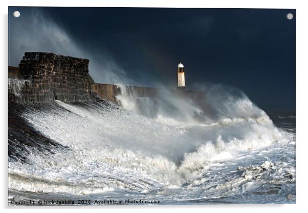 Stormy Seas at Porthcawl on the south Wales coast  Acrylic by Nick Jenkins