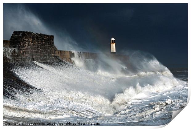 Stormy Seas at Porthcawl on the south Wales coast  Print by Nick Jenkins