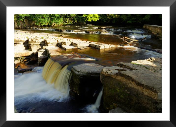 SWALE WATERFALL. Framed Mounted Print by andrew saxton