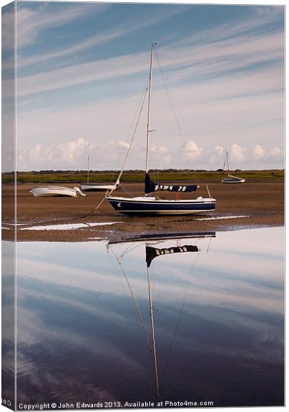 Hawk 20 at Brancaster Staithe Canvas Print by John Edwards