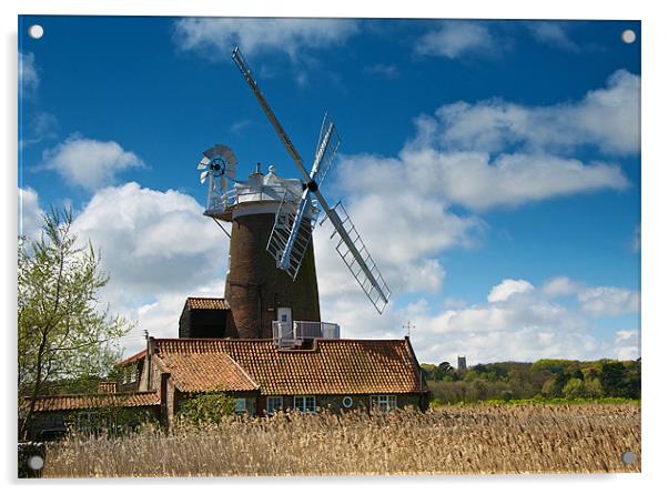 Cley Windmill Acrylic by Robert Geldard