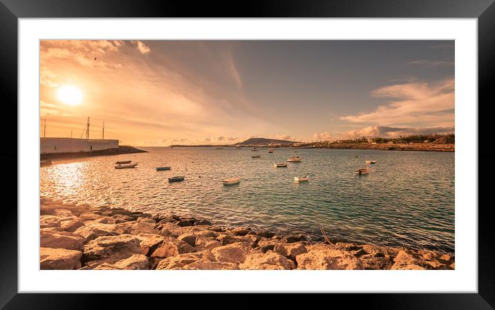 Sunset at Playa Blanca Framed Mounted Print by Naylor's Photography