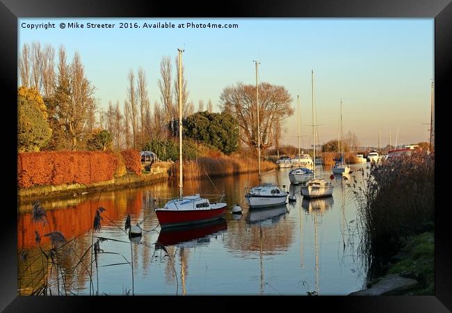 The River Frome in November Framed Print by Mike Streeter