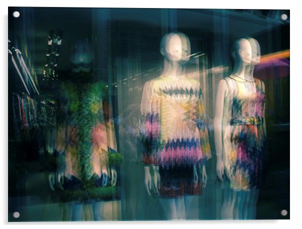 Abstract Mannequins in shop window Acrylic by Larisa Siverina